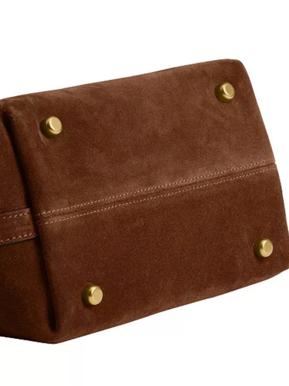 Coach Brown Suede Shoulder Bag with Top Handles